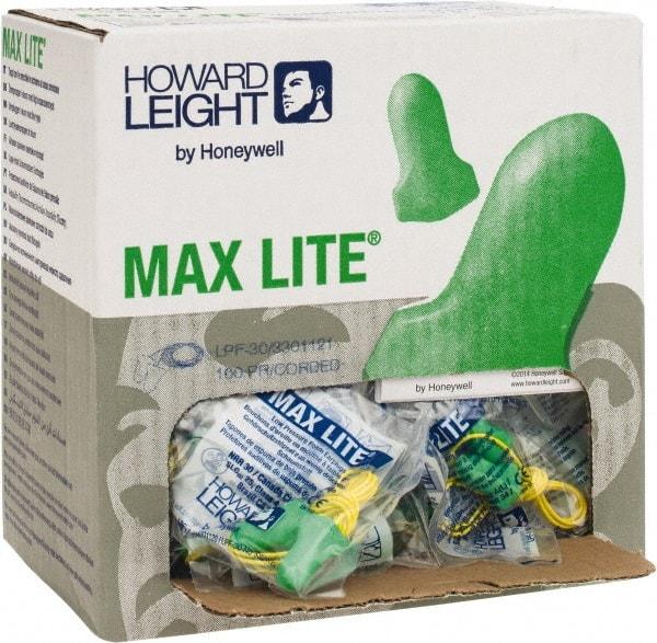 Howard Leight - Disposable, Corded, 30 dB, Contoured and T Shape Earplugs - Green, 100 Pairs - Benchmark Tooling