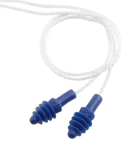 Howard Leight - Reusable, Corded, 27 dB, Flange Earplugs - Blue, 100 Pairs - Benchmark Tooling