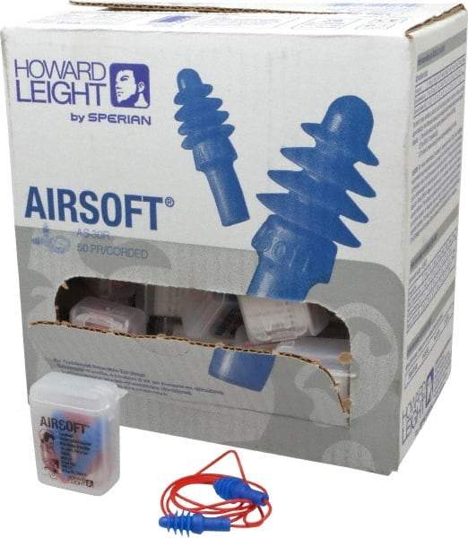 Howard Leight - Reusable, Corded, 27 dB, Flange Earplugs - Blue, 50 Pairs - Benchmark Tooling