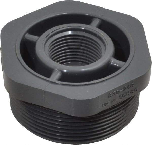 Value Collection - 2 x 3/4" PVC Plastic Pipe Reducer Bushing - Schedule 80, MIPT x FIPT End Connections - Benchmark Tooling