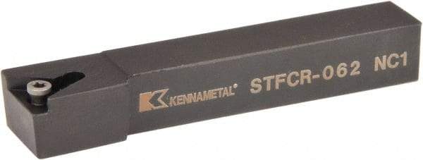 Kennametal - STFC, Right Hand Cut, 0° Lead Angle, 3/8" Shank Height x 3/8" Shank Width, Neutral Rake Indexable Turning Toolholder - 2-1/2" OAL, TC..21.5. Insert Compatibility, Series Screw-On - Benchmark Tooling