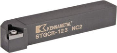 Kennametal - STGC, Right Hand Cut, 0° Lead Angle, 3/4" Shank Height x 3/4" Shank Width, Neutral Rake Indexable Turning Toolholder - 4-1/2" OAL, TC..32.5. Insert Compatibility, Series Screw-On - Benchmark Tooling