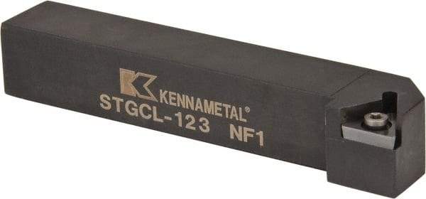 Kennametal - STGC, Left Hand Cut, 0° Lead Angle, 3/4" Shank Height x 3/4" Shank Width, Neutral Rake Indexable Turning Toolholder - 4-1/2" OAL, TC..32.5. Insert Compatibility, Series Screw-On - Benchmark Tooling