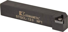 Kennametal - STGC, Left Hand Cut, 0° Lead Angle, 3/4" Shank Height x 3/4" Shank Width, Neutral Rake Indexable Turning Toolholder - 4-1/2" OAL, TC..32.5. Insert Compatibility, Series Screw-On - Benchmark Tooling