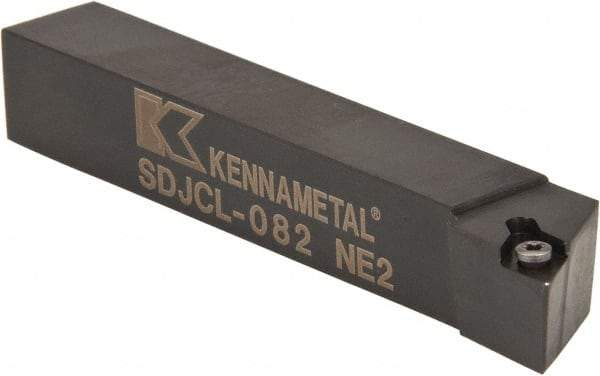 Kennametal - SDJC, Left Hand Cut, 3° Lead Angle, 1/2" Shank Height x 1/2" Shank Width, Neutral Rake Indexable Turning Toolholder - 3-1/2" OAL, DC..21.5. Insert Compatibility, Series Screw-On - Benchmark Tooling