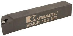 Kennametal - SDJC, Right Hand Cut, 3° Lead Angle, 5/8" Shank Height x 5/8" Shank Width, Neutral Rake Indexable Turning Toolholder - 4" OAL, DC..21.5. Insert Compatibility, Series Screw-On - Benchmark Tooling
