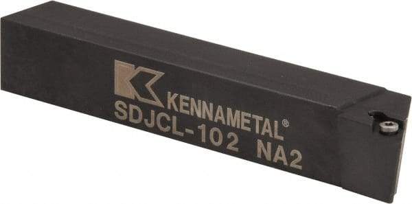 Kennametal - SDJC, Left Hand Cut, 3° Lead Angle, 5/8" Shank Height x 5/8" Shank Width, Neutral Rake Indexable Turning Toolholder - 4" OAL, DC..21.5. Insert Compatibility, Series Screw-On - Benchmark Tooling