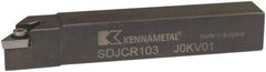 Kennametal - SDJC, Right Hand Cut, 3° Lead Angle, 5/8" Shank Height x 5/8" Shank Width, Neutral Rake Indexable Turning Toolholder - 4" OAL, DC..32.5. Insert Compatibility, Series Screw-On - Benchmark Tooling