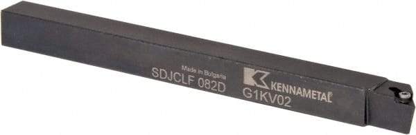 Kennametal - SDJC, Left Hand Cut, 3° Lead Angle, 1/2" Shank Height x 1/2" Shank Width, Neutral Rake Indexable Turning Toolholder - 6" OAL, DC..21.5. Insert Compatibility, Series Screw-On - Benchmark Tooling