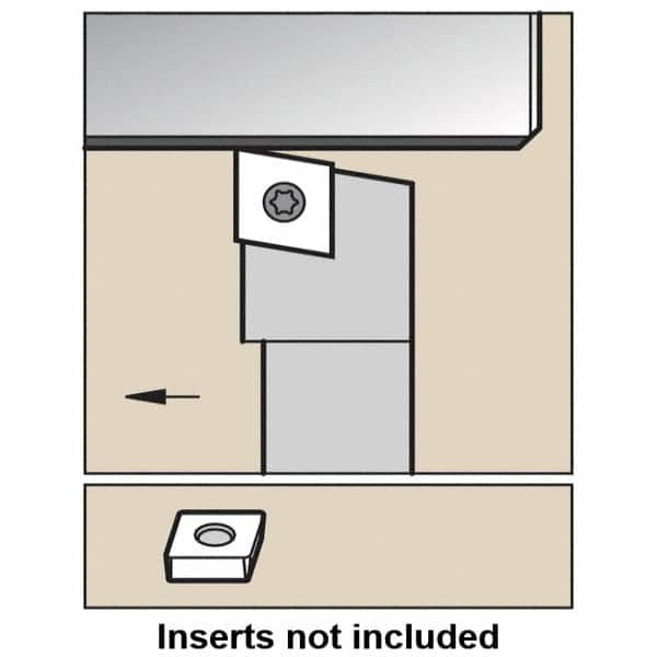 Kennametal - SCGP, Left Hand Cut, 0° Lead Angle, 1/2" Shank Height x 1/2" Shank Width, Positive Rake Indexable Turning Toolholder - 3-1/2" OAL, CP..32.5. Insert Compatibility, Series Screw-On - Benchmark Tooling