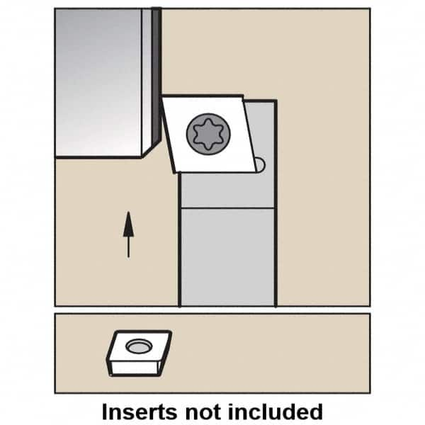 Kennametal - SCFP, Right Hand Cut, 0° Lead Angle, 1/2" Shank Height x 1/2" Shank Width, Positive Rake Indexable Turning Toolholder - 3-1/2" OAL, CP..32.5. Insert Compatibility, Series Screw-On - Benchmark Tooling