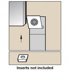 Kennametal - SCFP, Right Hand Cut, 0° Lead Angle, 1/2" Shank Height x 1/2" Shank Width, Positive Rake Indexable Turning Toolholder - 3-1/2" OAL, CP..32.5. Insert Compatibility, Series Screw-On - Benchmark Tooling