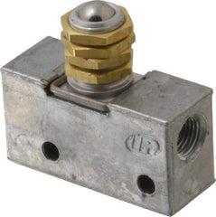 ARO/Ingersoll-Rand - 0.195 CV Rate & 7.5 CFM 3 Way Air Valve - Ball Roller, Spring Return, 150 Max psi - Benchmark Tooling