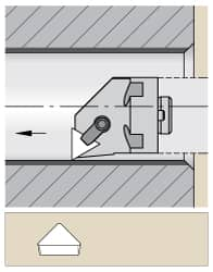 Kennametal - Right Hand Cut, 37.34mm Min Bore Diam, Size H20 Modular Boring Cutting Unit Head - Through Coolant, Compatible with TP.. - Benchmark Tooling