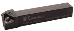 Kennametal - PTGN, Left Hand Cut, 0° Lead Angle, 16mm Shank Height x 16mm Shank Width, Negative Rake Indexable Turning Toolholder - 100mm OAL, TN..1604.. Insert Compatibility, Series Kenlever - Benchmark Tooling