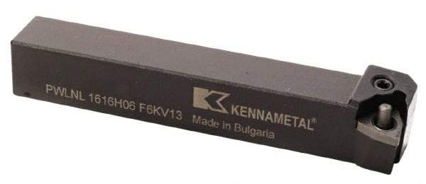 Kennametal - PWLN, Left Hand Cut, 5° Lead Angle, 16mm Shank Height x 16mm Shank Width, Negative Rake Indexable Turning Toolholder - 100mm OAL, WN..0604.. Insert Compatibility, Series Kenlever - Benchmark Tooling