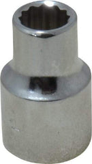 Proto - 3/8" Drive, Standard Hand Socket - 12 Points, 1-3/32" OAL, Chrome Finish - Benchmark Tooling