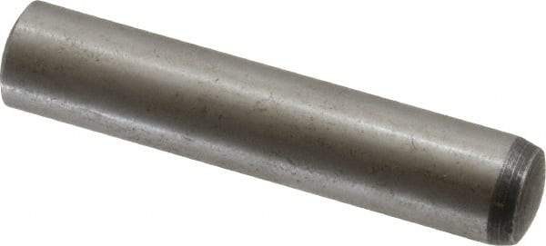 Value Collection - 10mm Diam x 50mm Pin Length Alloy Steel Standard Dowel Pin - C 58-62 Hardness, 37,100 Lb Breaking Strength, 1 Rounded End - Benchmark Tooling