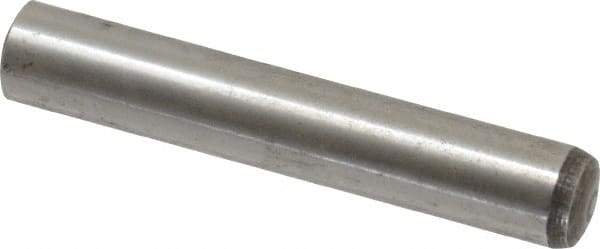 Value Collection - 10mm Diam x 60mm Pin Length Alloy Steel Standard Dowel Pin - C 58-62 Hardness, 37,100 Lb Breaking Strength, 1 Rounded End - Benchmark Tooling