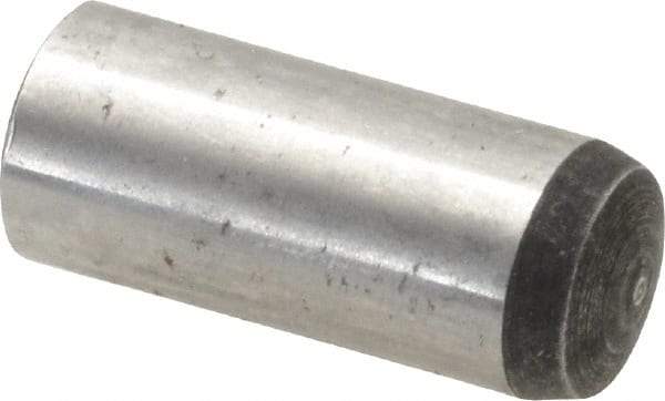 Value Collection - 12mm Diam x 30mm Pin Length Alloy Steel Standard Dowel Pin - C 58-62 Hardness, 53,400 Lb Breaking Strength, 1 Rounded End - Benchmark Tooling