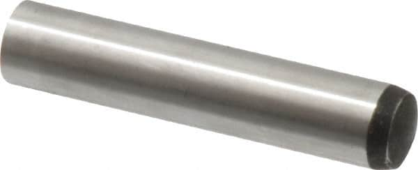 Value Collection - 12mm Diam x 60mm Pin Length Alloy Steel Standard Dowel Pin - C 58-62 Hardness, 53,400 Lb Breaking Strength, 1 Rounded End - Benchmark Tooling