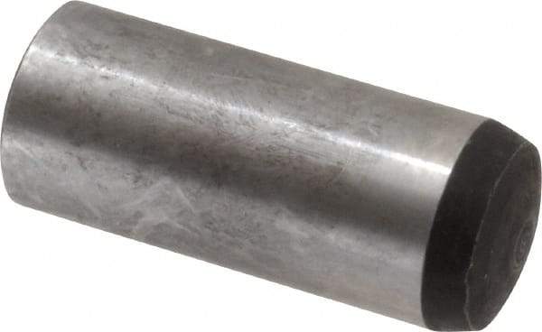 Value Collection - 16mm Diam x 40mm Pin Length Alloy Steel Standard Dowel Pin - C 58-62 Hardness, 94,900 Lb Breaking Strength, 1 Rounded End - Benchmark Tooling