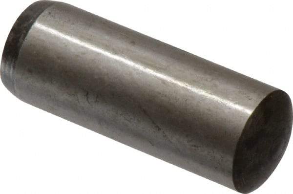 Value Collection - 16mm Diam x 45mm Pin Length Alloy Steel Standard Dowel Pin - C 58-62 Hardness, 94,900 Lb Breaking Strength, 1 Rounded End - Benchmark Tooling