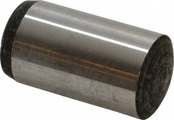 Value Collection - 25mm Diam x 50mm Pin Length Alloy Steel Standard Dowel Pin - C 58-62 Hardness, 232,000 Lb Breaking Strength, 1 Rounded End - Benchmark Tooling