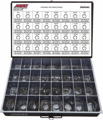 Value Collection - 640 Piece, 1/4 to 2-1/8", SpRing Assortment Steel, Snap Internal Retaining Ring Assortment - Includes Compartmented Case - Benchmark Tooling