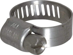 IDEAL TRIDON - SAE Size 5, 5/16 to 11/16" Diam, Stainless Steel Miniature Worm Drive Clamp - 5/16" Wide, Material Grade 301, Series 350 - Benchmark Tooling