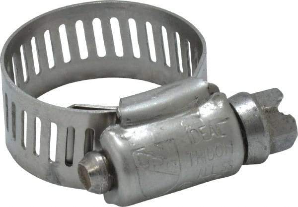 IDEAL TRIDON - SAE Size 10, 9/16 to 1-1/16" Diam, Stainless Steel Worm Drive Clamp - 1/2" Wide, Material Grade 201/305, Series 620 - Benchmark Tooling