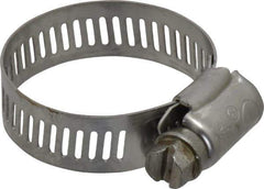 IDEAL TRIDON - SAE Size 16, 11/16 to 1-1/2" Diam, Stainless Steel Worm Drive Clamp - 1/2" Wide, Material Grade 201/305, Series 620 - Benchmark Tooling