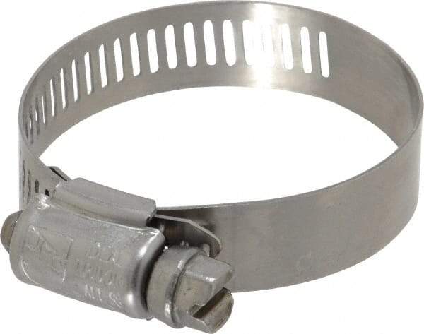 IDEAL TRIDON - SAE Size 24, 1-1/16 to 2" Diam, Stainless Steel Worm Drive Clamp - 1/2" Wide, Material Grade 201/305, Series 620 - Benchmark Tooling