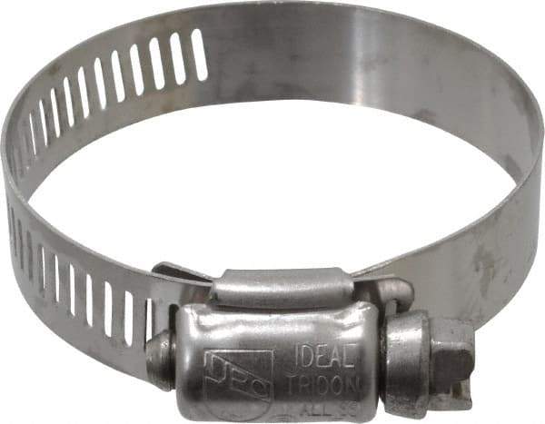 IDEAL TRIDON - SAE Size 28, 1-5/16 to 2-1/4" Diam, Stainless Steel Worm Drive Clamp - 1/2" Wide, Material Grade 201/305, Series 620 - Benchmark Tooling