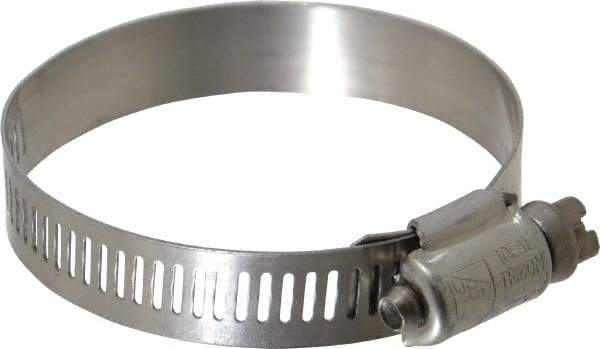 IDEAL TRIDON - SAE Size 32, 1-9/16 to 2-1/2" Diam, Stainless Steel Worm Drive Clamp - 1/2" Wide, Material Grade 201/305, Series 620 - Benchmark Tooling