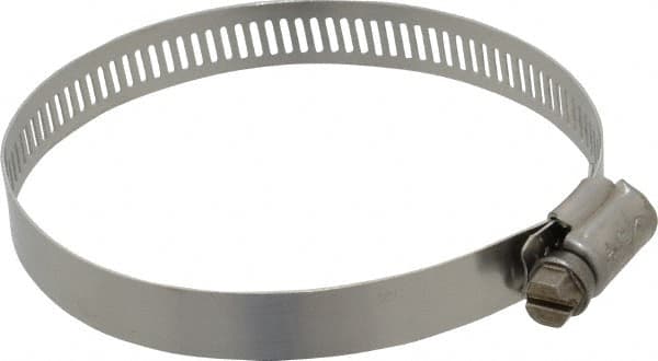 IDEAL TRIDON - SAE Size 48, 2-9/16 to 3-1/2" Diam, Stainless Steel Worm Drive Clamp - 1/2" Wide, Material Grade 201/305, Series 620 - Benchmark Tooling