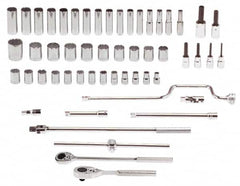 Proto - 54 Piece 1/2" Drive Standard Deep Socket Set - 12 Points, 10 to 32mm, Metric Measurement Standard - Benchmark Tooling