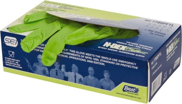 SHOWA - Size L, 4 mil, Food Grade, Powder Free Nitrile Disposable Gloves - Exact Industrial Supply