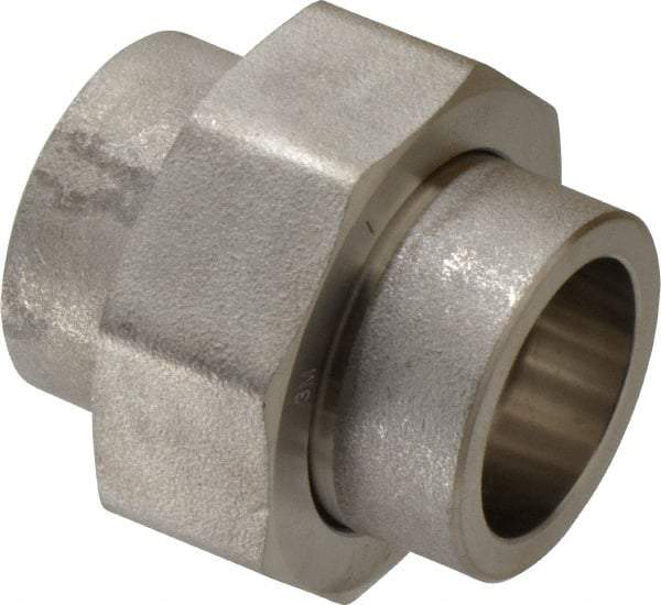 Merit Brass - 1" Grade 304 Stainless Steel Pipe Union - Socket Weld x Socket Weld End Connections, 3,000 psi - Benchmark Tooling