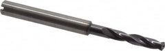 Guhring - 4.3mm 140° Spiral Flute Solid Carbide Screw Machine Drill Bit - FIREX Finish, Right Hand Cut, 24mm Flute Length, 66mm OAL, SU Point, Straight Shank, Through Coolant - Benchmark Tooling