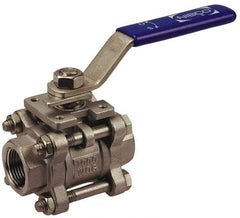 NIBCO - 1-1/2" Pipe, Full Port, Bronze Standard Ball Valve - 2 Piece, Inline - One Way Flow, FNPT x Soldered Ends, Lever Handle, 600 WOG, 150 WSP - Benchmark Tooling