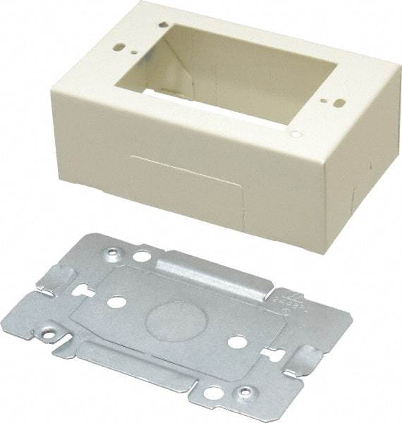 Wiremold - 4-5/8 Inch Long x 2-7/8 Inch Wide x 1-3/4 Inch High, Rectangular Raceway Box - Ivory, For Use with Wiremold 2400 Series Raceways - Benchmark Tooling