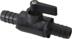 Specialty Mfr - 1/2" Pipe, Nylon Standard Ball Valve - Inline - Two Way Flow, Barbed x Barbed Ends, Wedge Handle, 125 WOG - Benchmark Tooling
