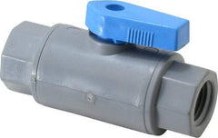 Specialty Mfr - 1/4" Pipe, PVC Standard Ball Valve - Inline - One Way Flow, FNPT x FNPT Ends, Wedge Handle, 125 WOG - Benchmark Tooling