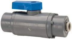 Specialty Mfr - 1/4" Pipe, PVC Standard Ball Valve - Inline - One Way Flow, Push-to-Connect x Push-to-Connect Ends, Wedge Handle, 125 WOG - Benchmark Tooling