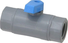 Specialty Mfr - 3/8" Pipe, PVC Standard Ball Valve - Inline - One Way Flow, FNPT x FNPT Ends, Wedge Handle, 125 WOG - Benchmark Tooling