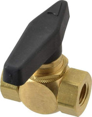 Specialty Mfr - 1/4" Pipe, Brass Standard Ball Valve - Inline - Two Way Flow, FNPT x FNPT Ends, Wedge Handle, 500 WOG - Benchmark Tooling