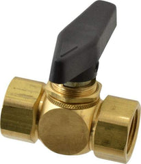 Specialty Mfr - 1/2" Pipe, Brass Standard Ball Valve - Inline - Two Way Flow, FNPT x FNPT Ends, Wedge Handle, 500 WOG - Benchmark Tooling