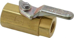 Specialty Mfr - 1/8" Pipe, Brass Standard Ball Valve - Inline - Two Way Flow, FNPT x FNPT Ends, Lever Handle, 500 WOG - Benchmark Tooling