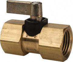 Specialty Mfr - 1/2" Pipe, Brass Standard Ball Valve - Inline - One Way Flow, FNPT x FNPT Ends, Lever Handle, 500 WOG - Benchmark Tooling